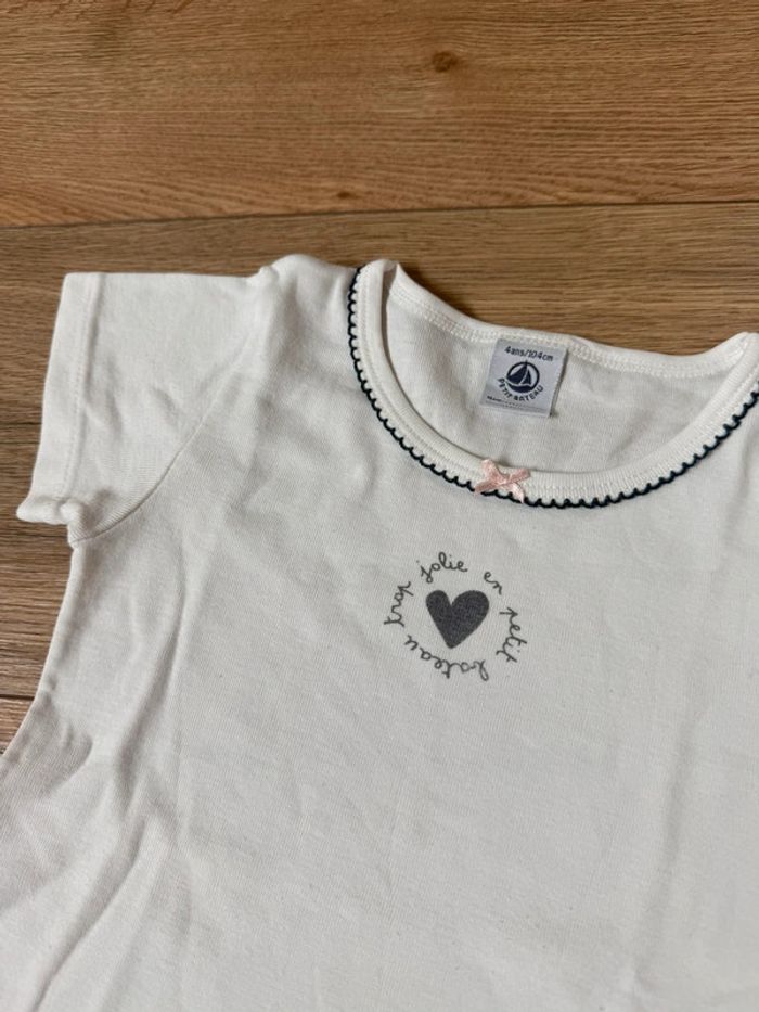 Tee-shirts MC Petit Bateau fille / tricot de peau 4 ans - photo numéro 2