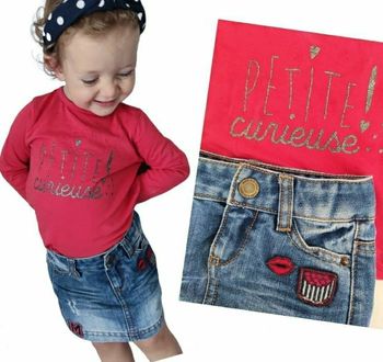 23 24 mois 2 ans ensemble tape a l oeil teeshirt et jupe ( sans bandeau)