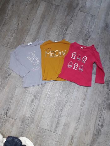 Lot de 3 tshirt ML 12 mois