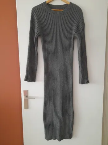 Robe longue moulante en lainage