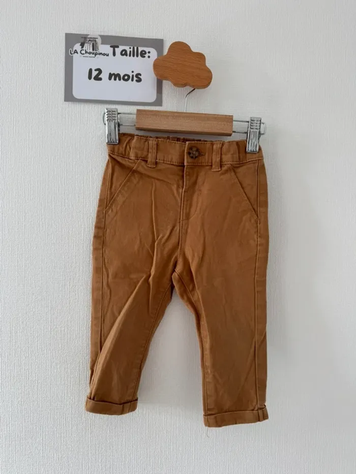 Pantalon chino marron - taille 12 mois 🌼