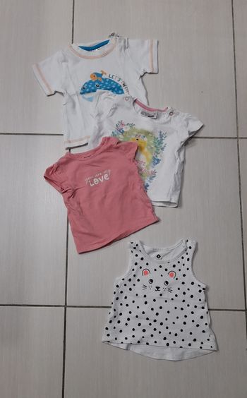 T shirt / débardeur 6 mois
Bon état 
1€ pièce