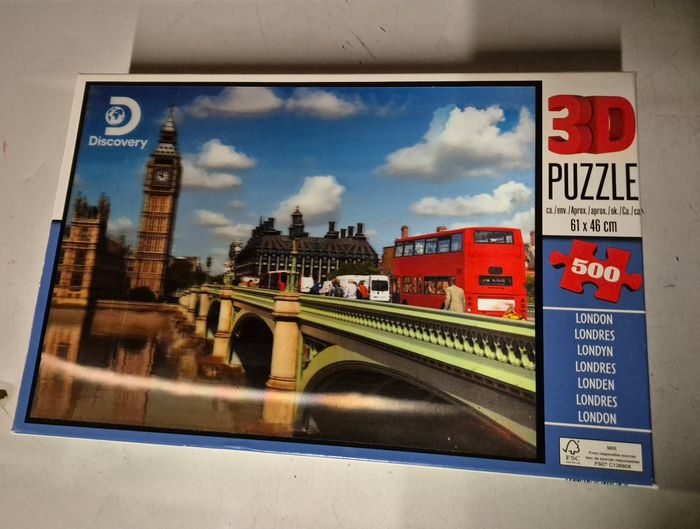Discovery puzzle 3d londres 500 pièces big ben westminster complet 61x46 cm - photo numéro 1
