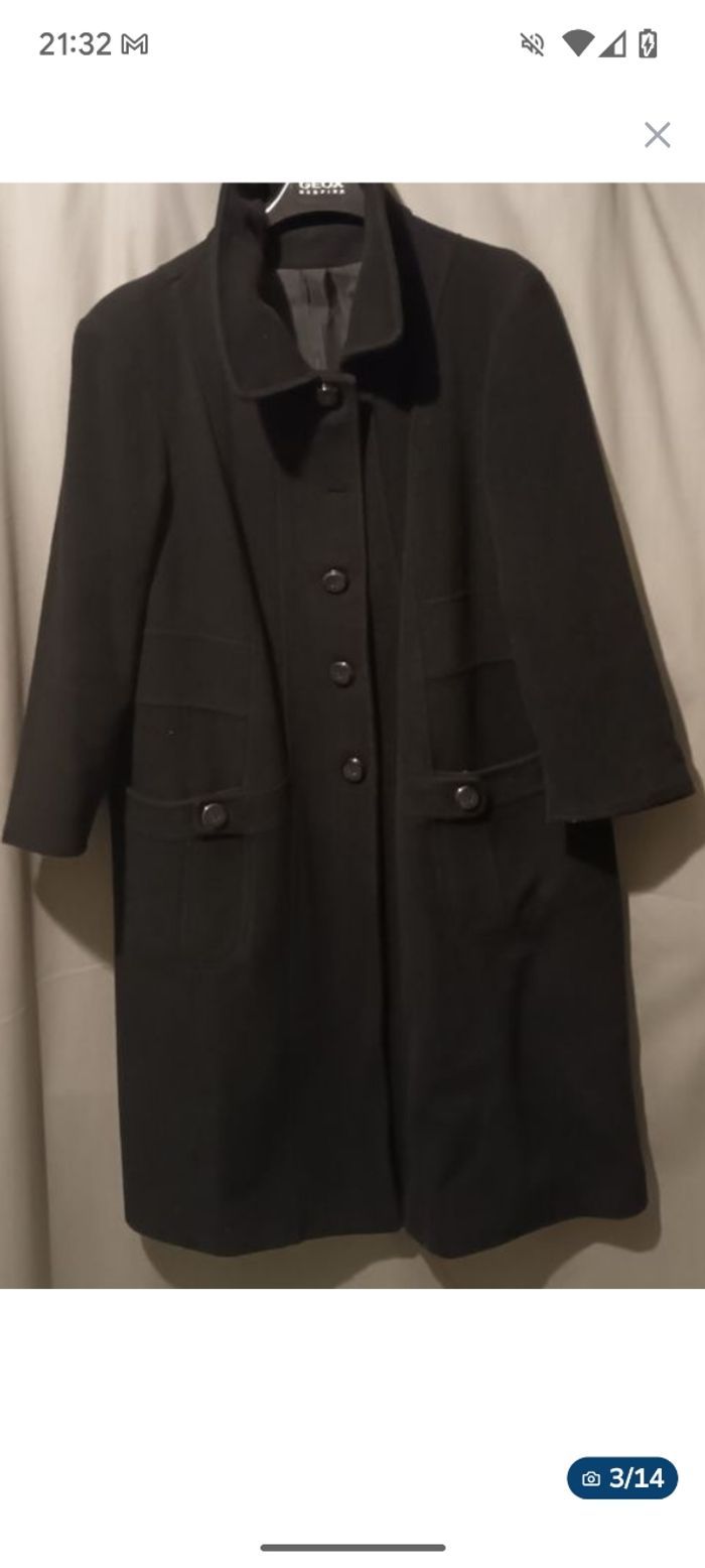 Beau manteau Wendy noir laine et cachemire. Taille 48l