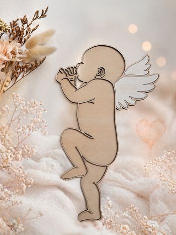 Bébé Ange en bois 