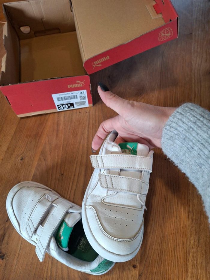 Basket puma taille 32 blanc et vert fille ou garçon mixte - photo numéro 9
