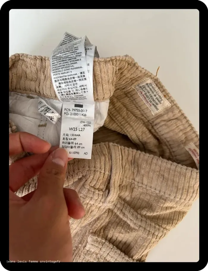 Jean Levi's Premium Femme Beige | Ribcage Straight Ankle | W25 L27 FR36 | Très Bon État | BP51 - photo numéro 8