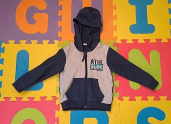 Sweat capuche gris bleu marine, decathlon, taille 3 ans (98 cm)