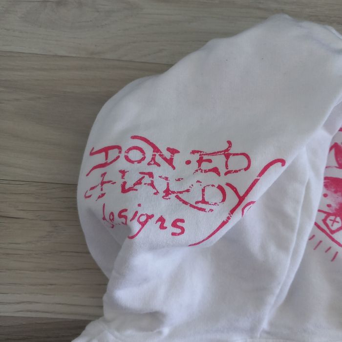 Veste à capuche femme blanc imprimé Ed Hardy taille M - photo numéro 7