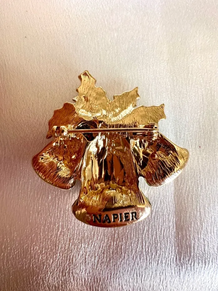 Broche vintage Napier - Cloche de Noël émaillée - photo numéro 8