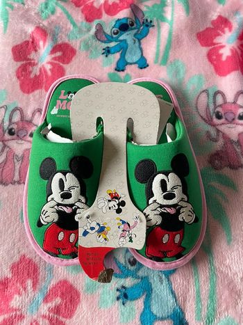 Chaussons vert et rose Mickey, pointure 36/37, Disney
