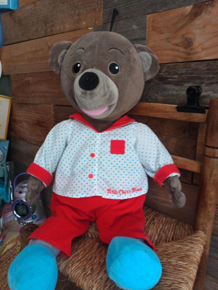 Peluche range pyjama cachette petit ours brun tbe - photo numéro 4