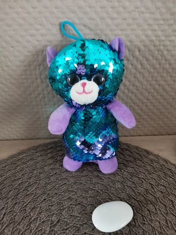 Peluche à paillettes chat Ty