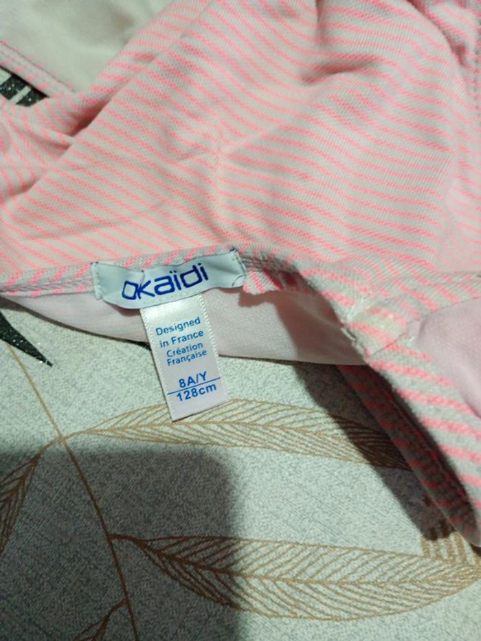 Maillot de bain deux pièces fille rayé et froufrou Okaïdi 8 ans - photo numéro 7