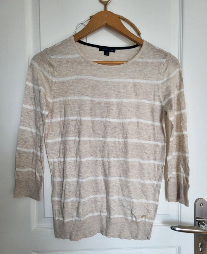 Pull manche 3/4 maille fine léger Tommy Hilfiger taille S - photo numéro 2