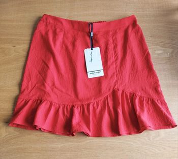 Jupe rouge à volant taille 40 élastique Naf Naf