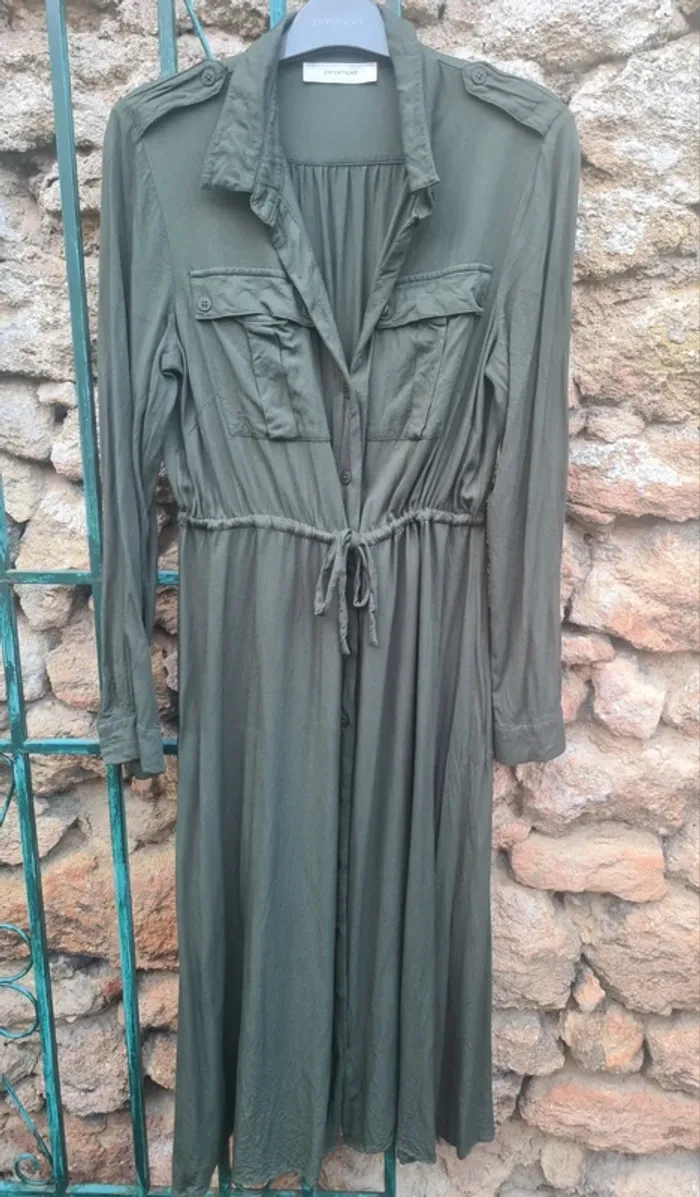 Robe chemise kaki taille 38 Promod