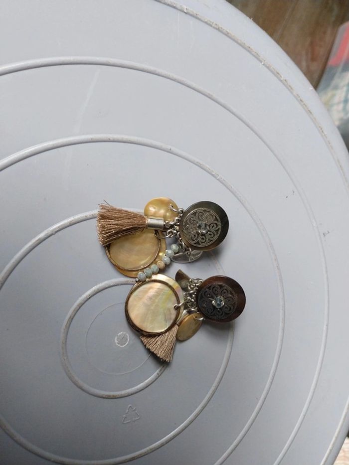 Boucles d'oreilles Gris Perle - photo numéro 3
