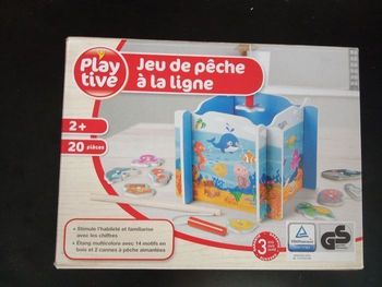 Boite neuve jeu en bois peche à la ligne marque playtive dès 2 ans , aimanté, magnétique, motricité fine, cadeau de Noël