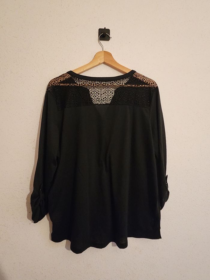 Blouse noire dentelle épaules Gémo – femme T.XL - photo numéro 3