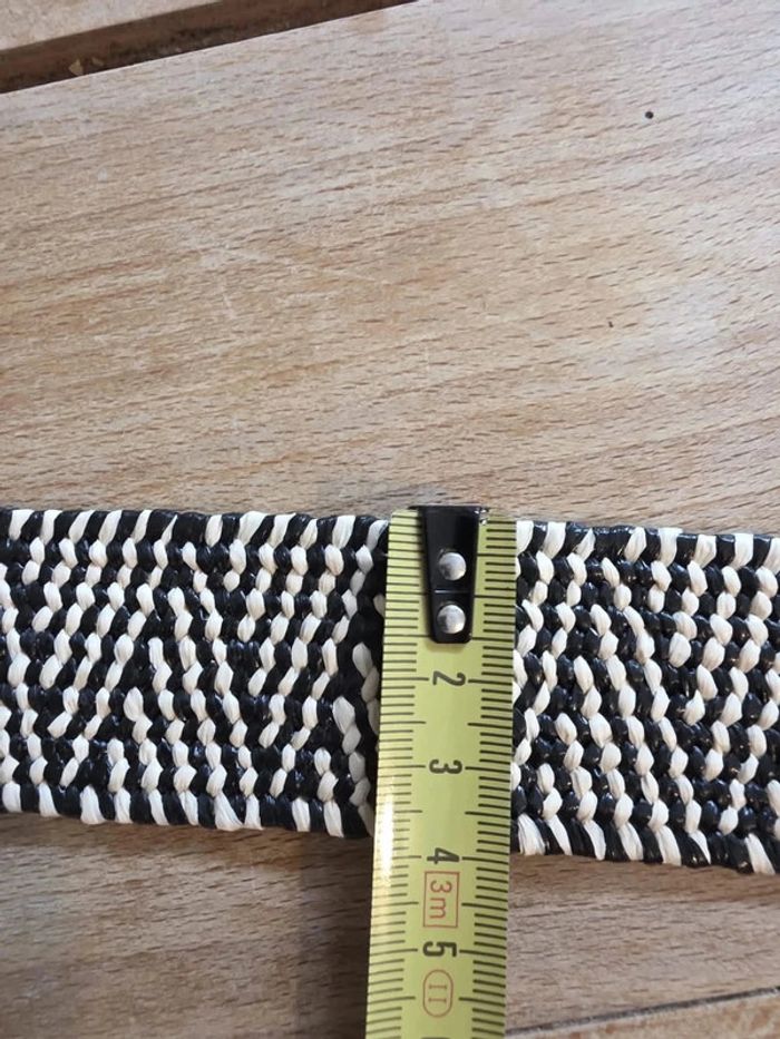 📌 Ceinture en raphia naturelle – boucle bois – style bohème chic – 96 cm - photo numéro 5