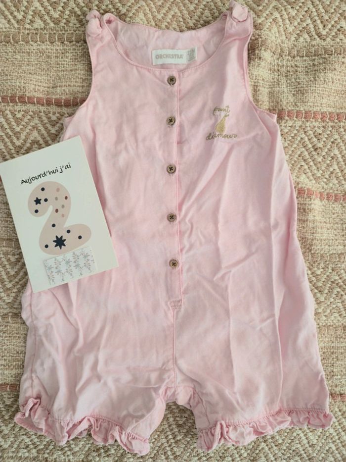 Barboteuse rose pâle orchestra 2 ans