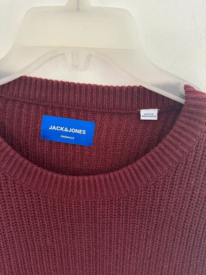 Pull en maille jack and Jones bordeaux taille M - photo numéro 2