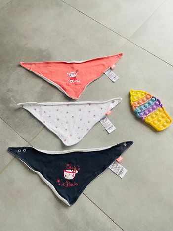 Lot de 3 bavoirs bandeau petit béguin