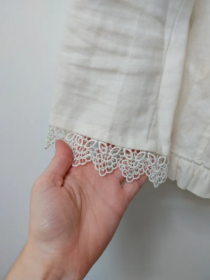 Veste crème en lin avec broderie Monsoon 44 - photo numéro 6