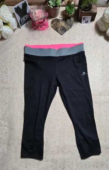 Leggings noir et rose Décatlon taille M