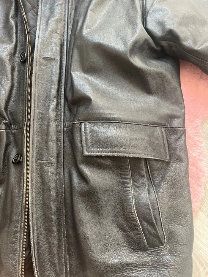 Veste cuir homme 50 noir - photo numéro 6