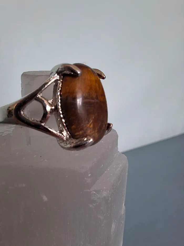 Bague œil de tigre - Taille 17 - photo numéro 2