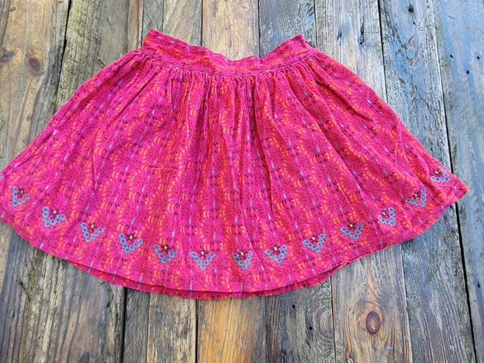 Superbe jupe velours colorée DPAM (Du Pareil Au Même), fuchsia, taille 5 ans