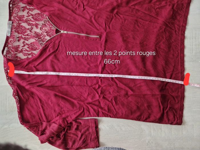 Blouse rouge dos dentelles - photo numéro 3
