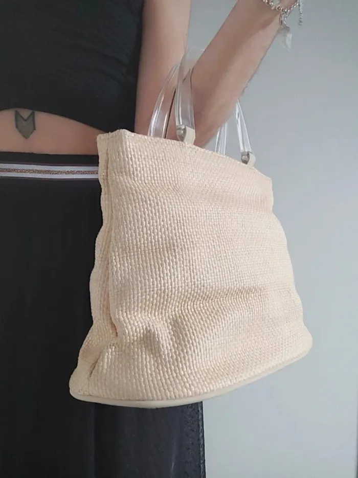 Sac à main fourre-tout paille beige / Estée Lauder - 30,5x21x15,5cm - photo numéro 3