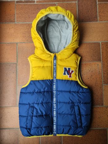 Veste sans manche jaune et bleu Tissaia 6 ans