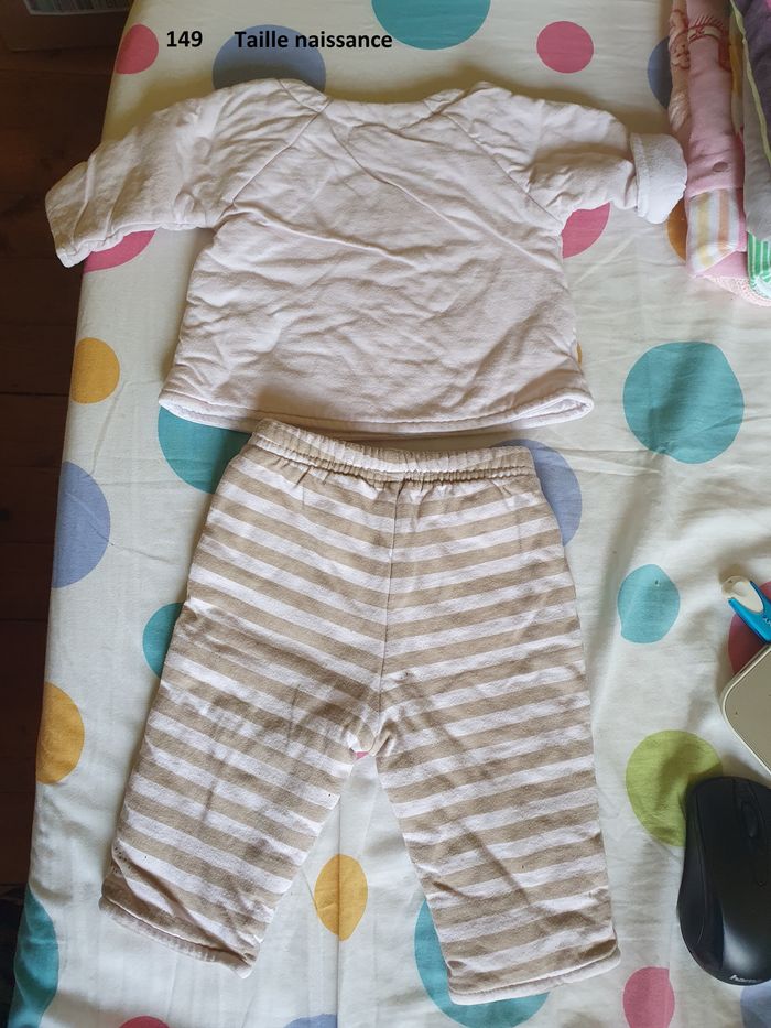 Ensemble rose et marron beige Taille naissance - photo numéro 4