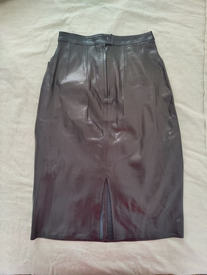 Jupe longue Vintage 80's en cuir - photo numéro 9