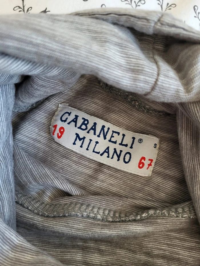 Tee shirt manches longues et col montant avec coudieres S Gabaneli gris - photo numéro 2