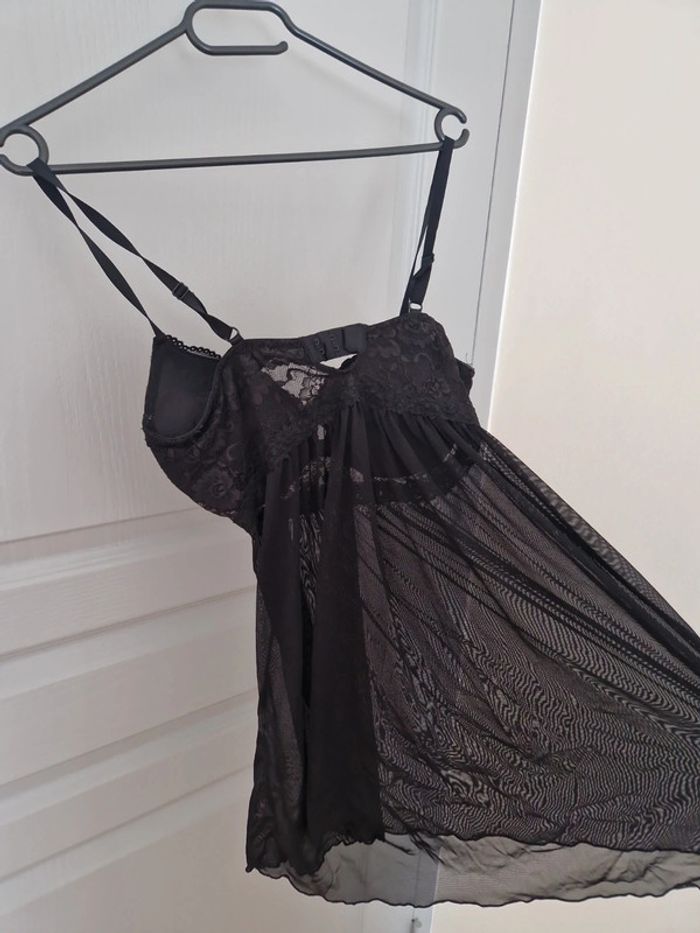 Nuisette dentelle tulle noir taille 38 très bon état H&M - photo numéro 3