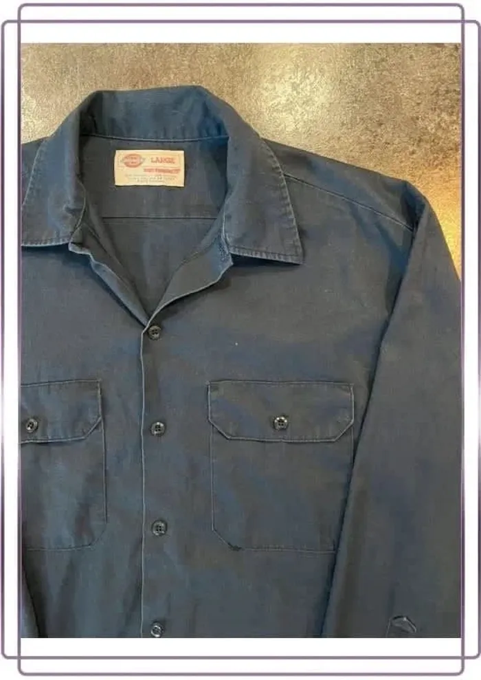 Chemise bleue homme Dickies taille L Men shirt - Herrenhemd - Camicia uomo - photo numéro 4