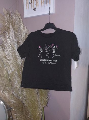 Tee shirt fille halloween qui brille dans le noir 12 ans bac  1