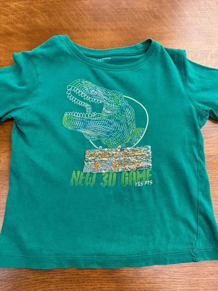 T-shirt manche longue vert in extenso 5 ans - photo numéro 4