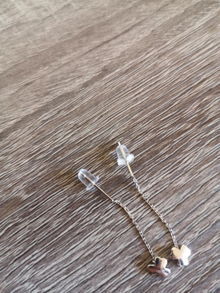 Boucles d'oreilles en acier inoxydable trèfle - photo numéro 2