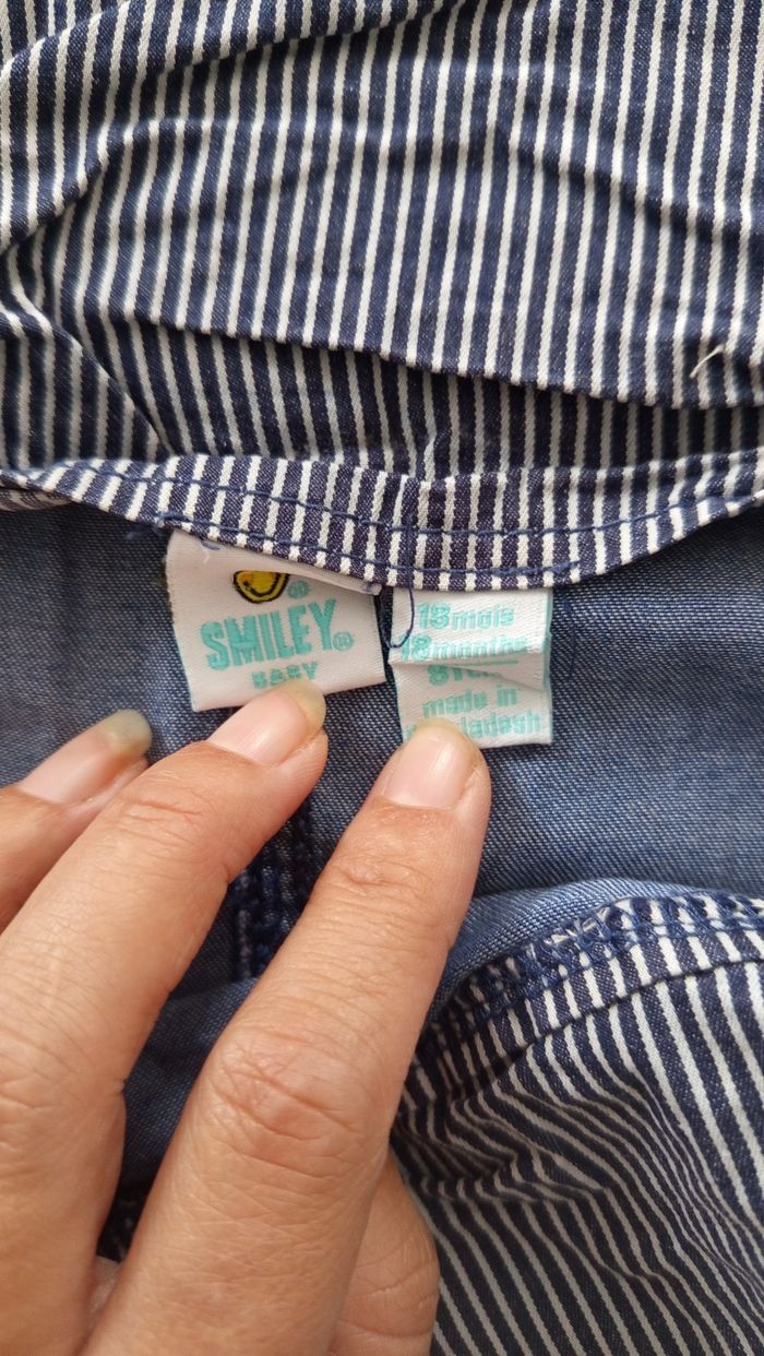 Salopette en jean + tee shirt 18 mois - photo numéro 8