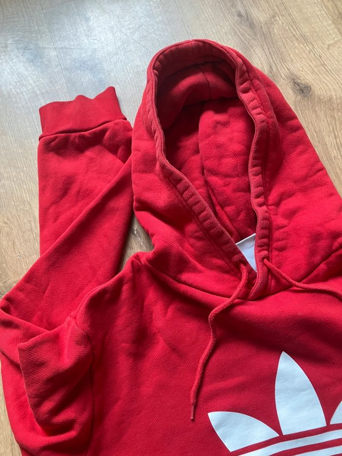 Pull à capuche Adidas rouge homme - photo numéro 5