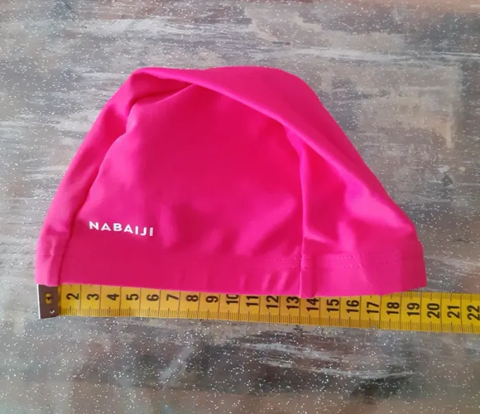 Bonnet de bain enfant en tissu fuchsia