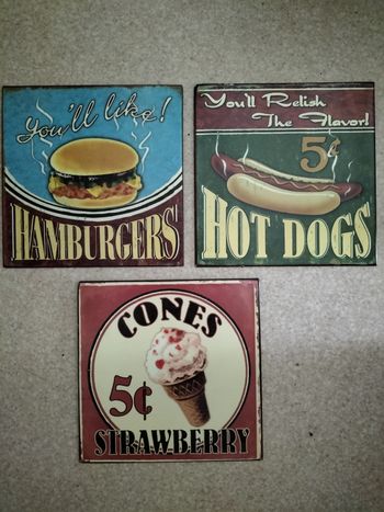 Lot de 3 plaques vintage