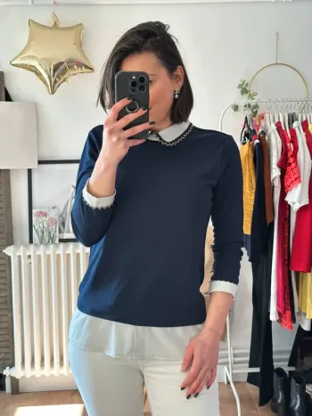 Blouse Karl Lagerfeld bleu marine taille 36