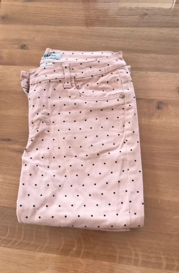 Pantalon rose à pois noir - photo numéro 2